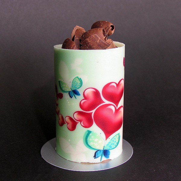 Hearts &amp; Butterflies Cylinder Cake