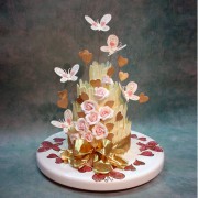 Chocolate Wedding Cake with Fences And Butterflies