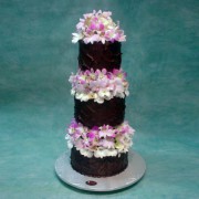 3 Tier Ganache Wedding Cake with Fresh Flowers