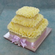 White Chocolate Wedding Cake with Chocolate Curls
