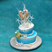 Wedding Cake with Double Sea Horses