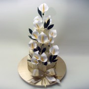 Chocolate Fence Wedding Cake with Calla Lilies