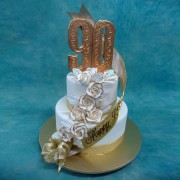 2 Tier 90Th Birthday Cake