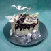 Single Tier Chocolate Wedding Cake with Sugar Birds