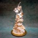 Abstract Birds And Gold Roses Wedding Cake