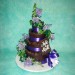 Chocolate Wedding Cake with Purple Fresh Flowers