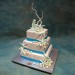 3 Tier Square Wedding Cake with Star Fishes And Sugar Almond 