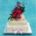 Square Chocolate Wedding Cake with Fresh Orchids