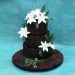 Dark Chocolate Panels Wedding Cake with Sugar Lilies