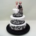 Black Lace Piping Wedding Cake