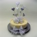 Single Tier Chocolate Wedding Cake with Silver Hearts on Sticks